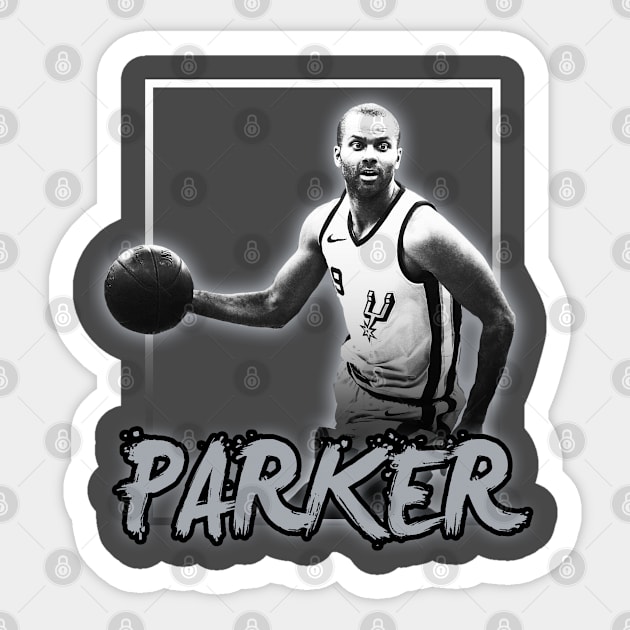 Tony Parker\\Basketball Legend Vintage Style Sticker by Mysimplicity.art